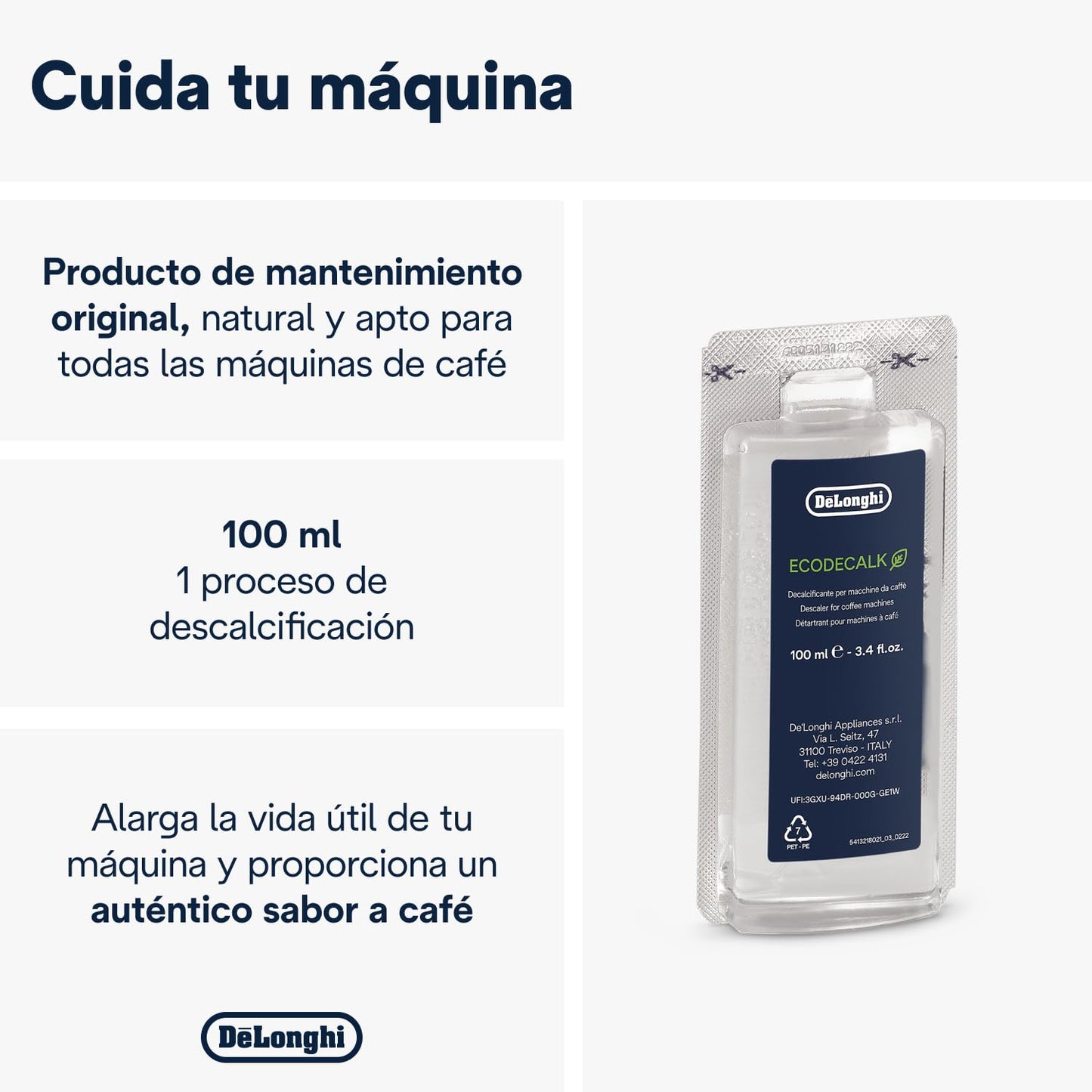 De'Longhi Ecodecalk DLSC101 - Descalcificador ecológico, 100 ml