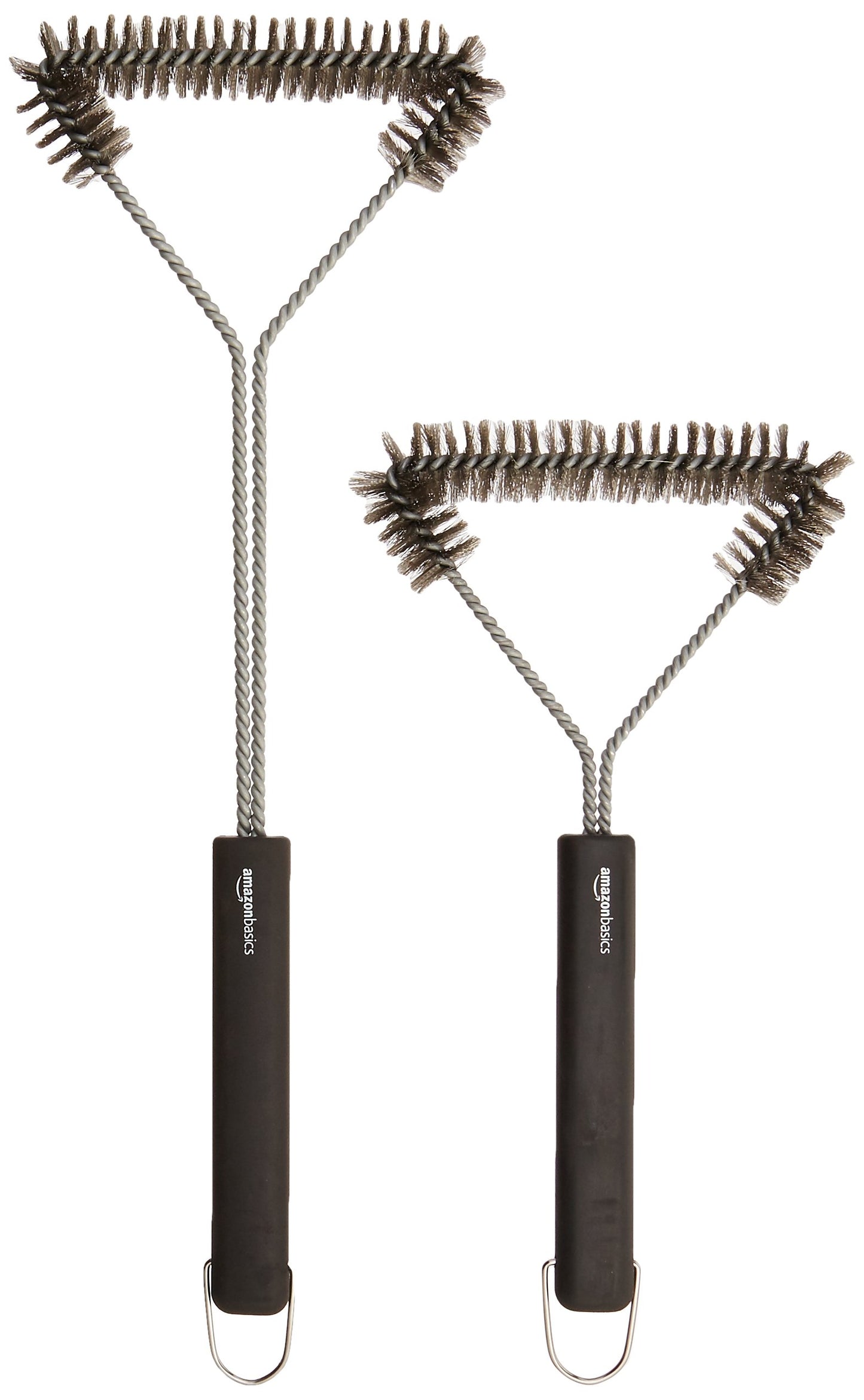 Amazon Basics Cepillo triangular para parrilla, 30,5 cm, Bronce, Plata, Negro