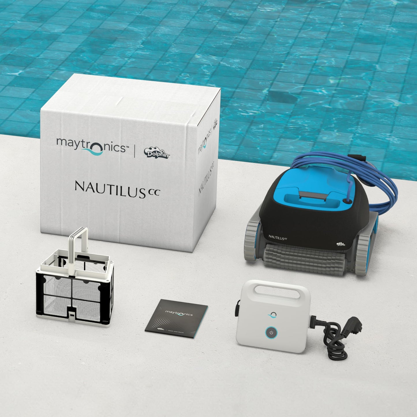 Dolphin Nautilus CC Robot limpiafondos automático para Piscinas enterradas y Desmontables de 10m - Limpieza Fondo y Paredes - Ahorro de energía