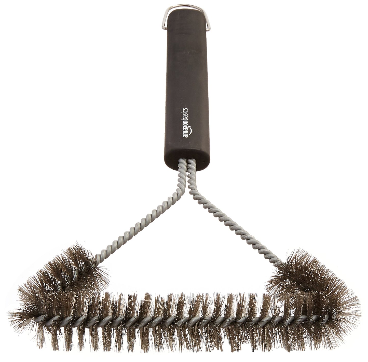 Amazon Basics Cepillo triangular para parrilla, 30,5 cm, Bronce, Plata, Negro