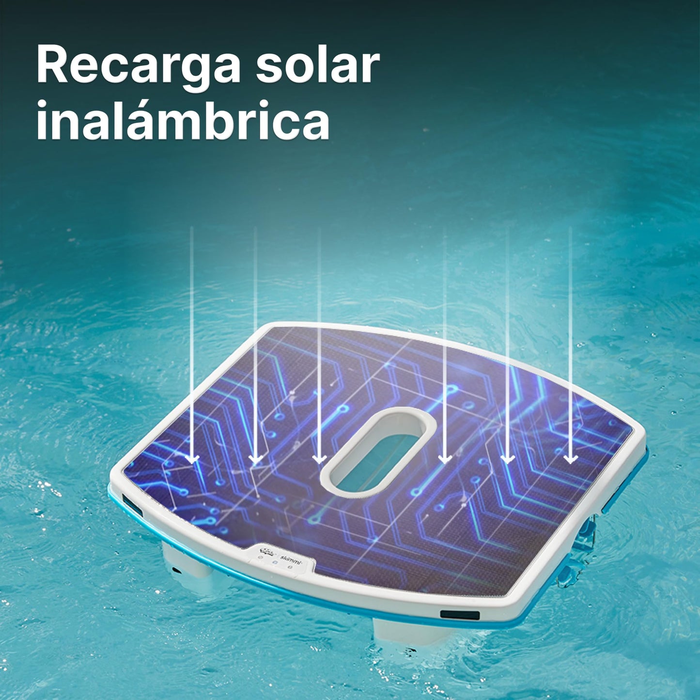 Dolphin Robot de Piscina Skimmi con conexión Bluetooth: Limpia la Superficie del Agua con sensores Inteligentes de Carga Solar – Skimmer Flotante