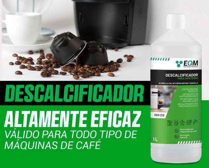 EQM - ECO- 212 - Descalcificador para Cafeteras - 1L - 100% Origen Natural - Compatible con todas las máquinas de café - Elimina la cal incrustada en cafeteras y aparatos del hogar