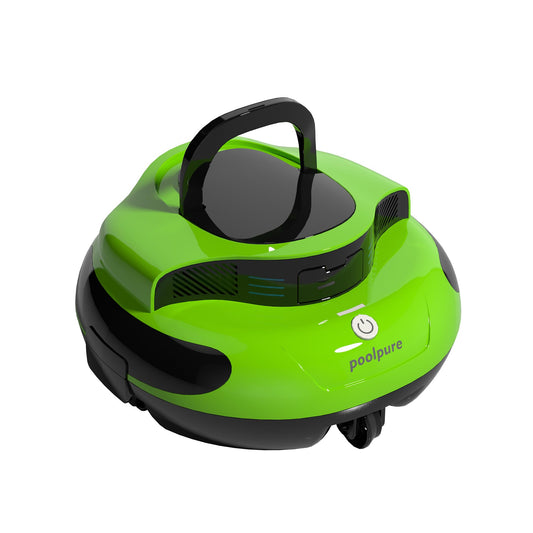 POOLPURE 2025 Pool Robot, 55 Wh-120 Minutes Cleaning Time, Double Motor, LED Indicators, Self-Parking, IPX8 Waterproof, Wireless Pool Vacuum Cleaner, for Built-in Flat Pools