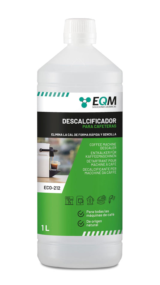 EQM - ECO- 212 - Descalcificador para Cafeteras - 1L - 100% Origen Natural - Compatible con todas las máquinas de café - Elimina la cal incrustada en cafeteras y aparatos del hogar