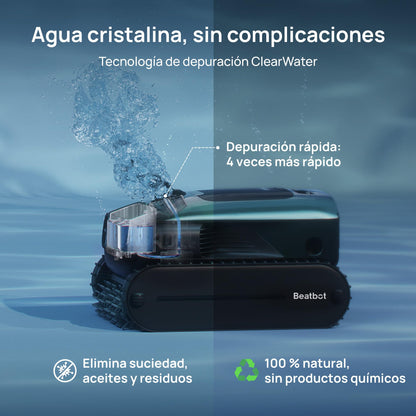 Beatbot AquaSense 2 Pro Robot Limpiafondos Piscina, Robot Piscina para Limpieza de Suelo y Paredes, Depura el Agua, Navegación y Posicionamiento, Duración de 11 Horas, Cordless Robotic hasta 360 m²