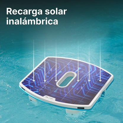 Dolphin Robot de Piscina Skimmi con conexión Bluetooth: Limpia la Superficie del Agua con sensores Inteligentes de Carga Solar – Skimmer Flotante