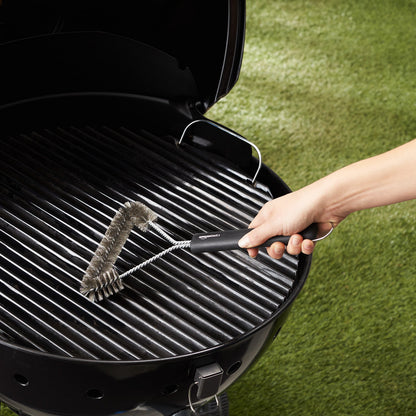 Amazon Basics Cepillo triangular para parrilla, 30,5 cm, Bronce, Plata, Negro