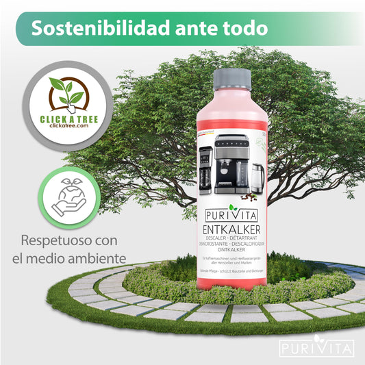 PURIVITA® Universal Descalcificador Cafetera [500ML] - Antical Limpieza Cafetera - Liquido Descalcificador Cafetera para Modelos Delonghi, Dolce Gusto, Nespresso, Philips & Mas - Limpiador Cafetera